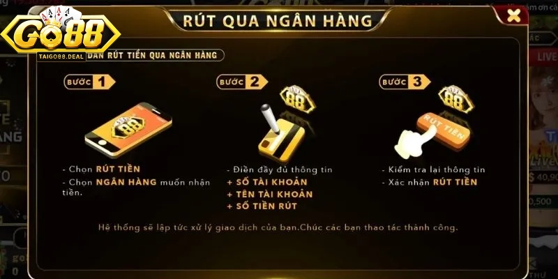 Hướng dẫn hội viên rút tiền an toàn qua ngân hàng